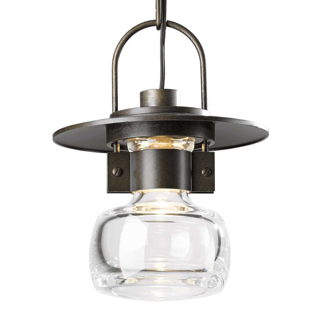 Hubbardton Forge Mason Outdoor Ceiling Fixture Outdoor Wall Lights Hubbardton Forge Coastal Bronze Clear Glass (ZM) 