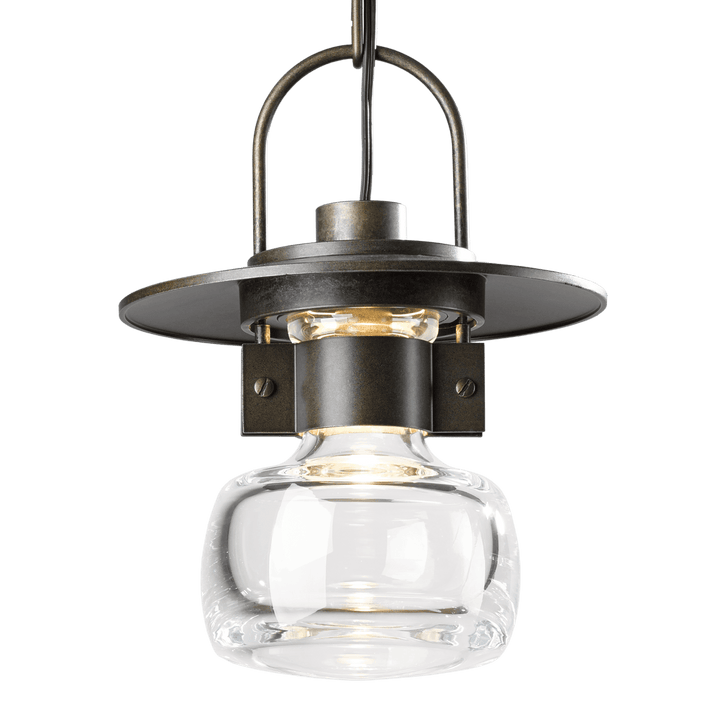 Hubbardton Forge Mason Outdoor Ceiling Fixture Outdoor Wall Lights Hubbardton Forge Coastal Bronze Clear Glass (ZM) 