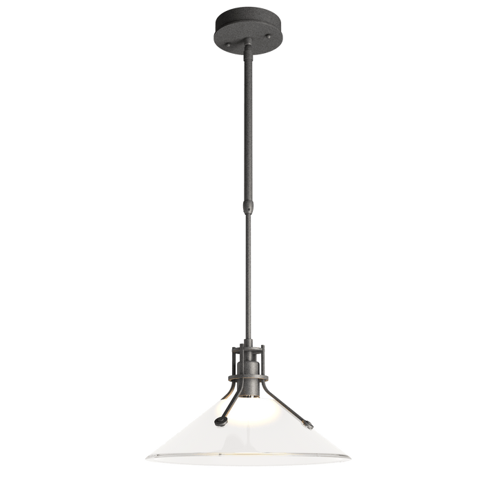 Hubbardton Forge Henry Outdoor Pendant with Glass Medium Outdoor Hanging Lights Hubbardton Forge Coastal Natural Iron Frosted Glass (FD) 