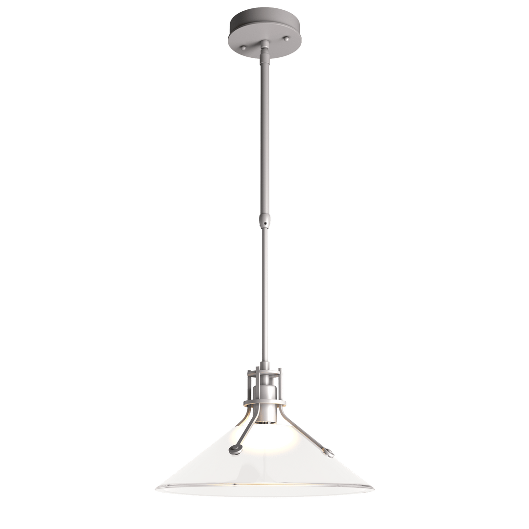 Hubbardton Forge Henry Outdoor Pendant with Glass Medium Outdoor Hanging Lights Hubbardton Forge Coastal Burnished Steel Frosted Glass (FD) 