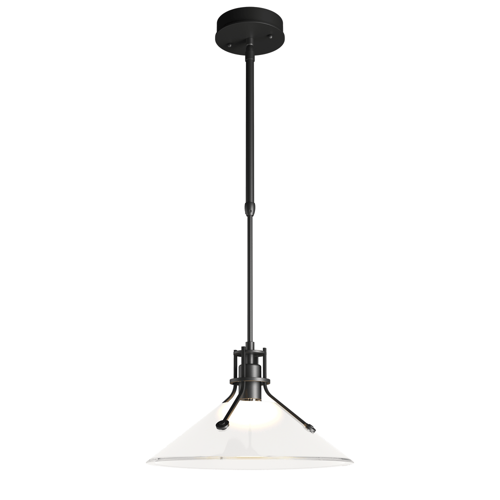 Hubbardton Forge Henry Outdoor Pendant with Glass Medium Outdoor Hanging Lights Hubbardton Forge Coastal Black Frosted Glass (FD) 