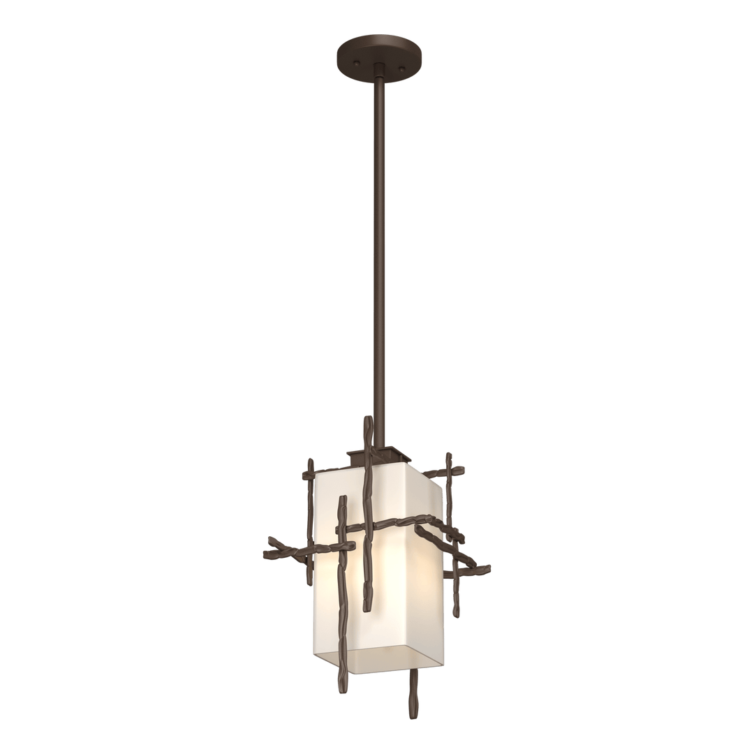 Hubbardton Forge Tura Outdoor Pendant Outdoor Hanging Lights Hubbardton Forge Coastal Bronze Opal Glass (GG) 