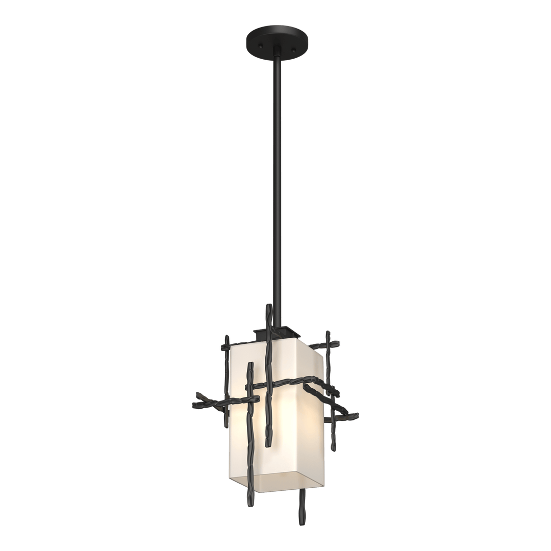 Hubbardton Forge Tura Outdoor Pendant Outdoor Hanging Lights Hubbardton Forge Coastal Black Opal Glass (GG) 