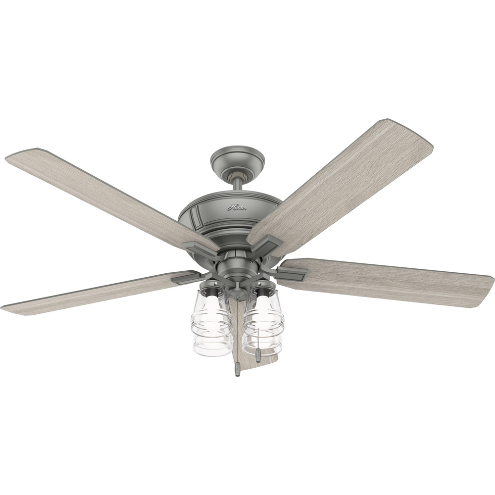 Hunter 60 inch Grantham Ceiling Fan with LED Light Kit and Pull Chain Indoor Ceiling Fans Hunter   