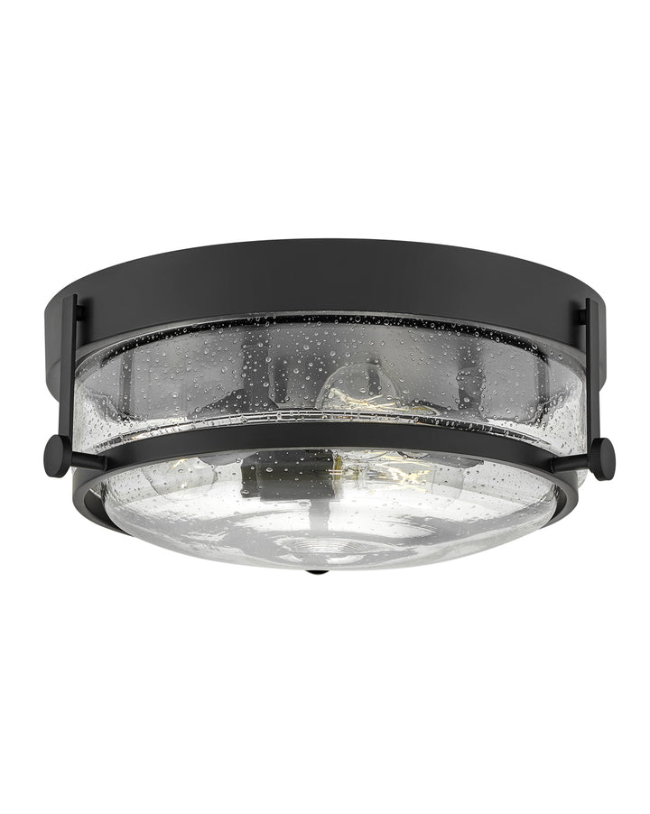 Hinkley Harper Flush Mount Ceiling Flush Mounts Hinkley Black with Clear Seedy glass 15.75x15.75x6.25 