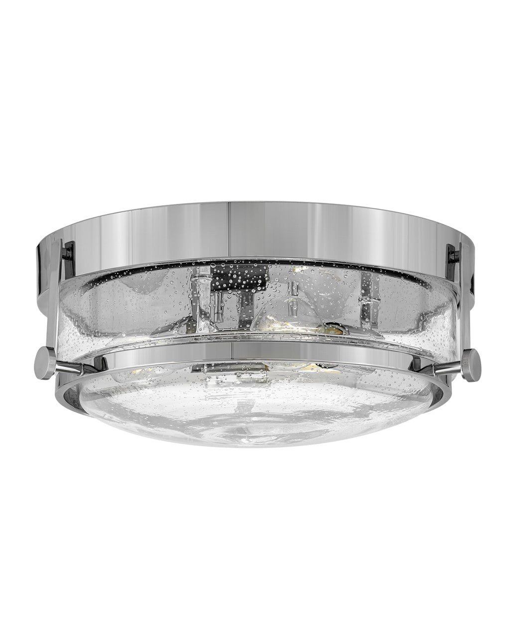 Hinkley Harper Flush Mount Ceiling Flush Mounts Hinkley Chrome with Clear Seedy glass 15.75x15.75x6.25 