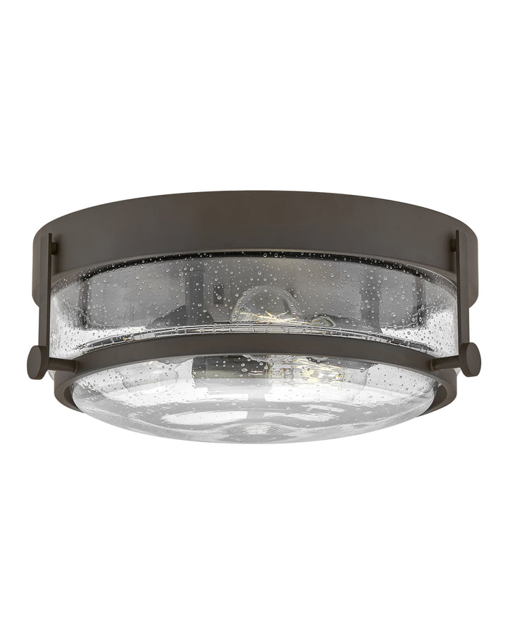 Hinkley Harper Flush Mount Ceiling Flush Mounts Hinkley Oil Rubbed Bronze with Clear Seedy glass 15.75x15.75x6.25 