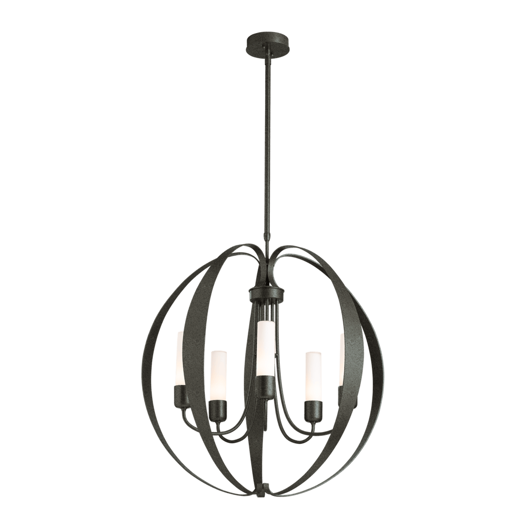 Hubbardton Forge Pomme Outdoor Pendant Outdoor Hanging Lights Hubbardton Forge Coastal Natural Iron Opal Glass (GG) 