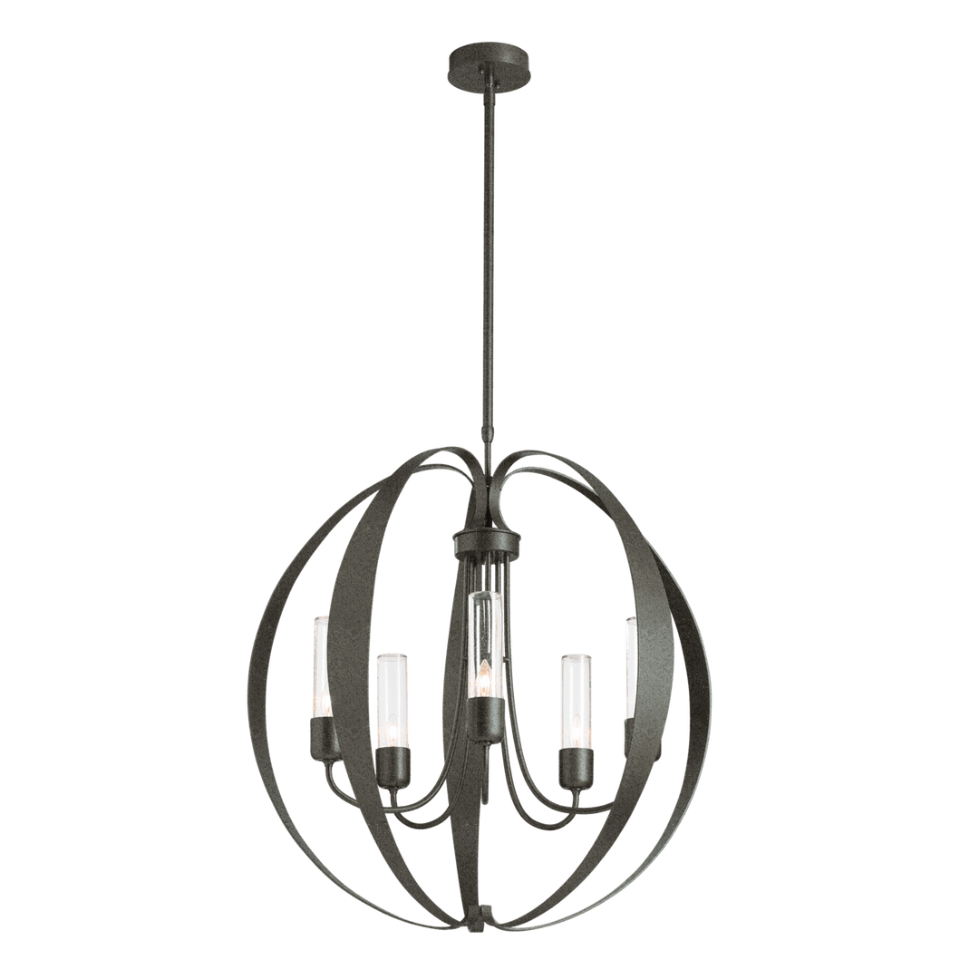 Hubbardton Forge Pomme Outdoor Pendant Outdoor Hanging Lights Hubbardton Forge Coastal Natural Iron Seeded Clear Glass (II) 