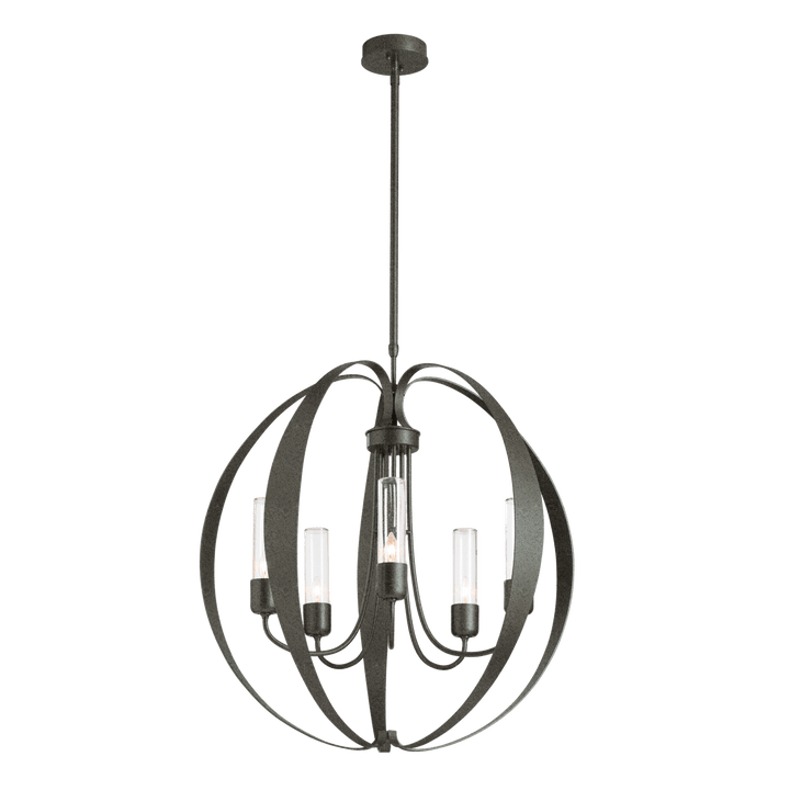 Hubbardton Forge Pomme Outdoor Pendant Outdoor Hanging Lights Hubbardton Forge Coastal Natural Iron Seeded Clear Glass (II) 