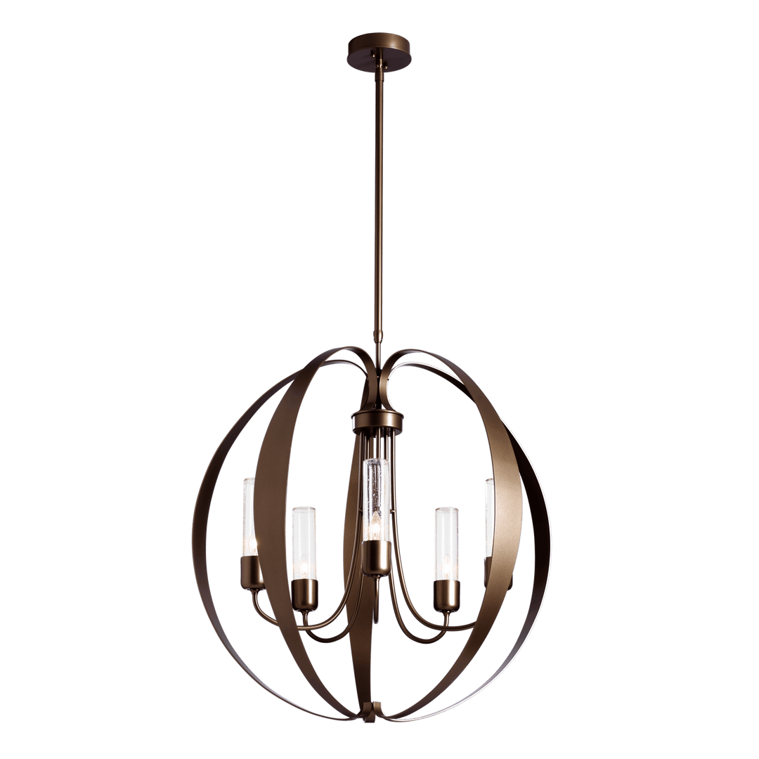 Hubbardton Forge Pomme Outdoor Pendant Outdoor Hanging Lights Hubbardton Forge Coastal Bronze Seeded Clear Glass (II) 