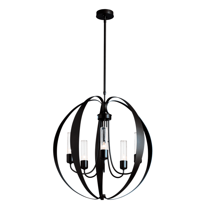 Hubbardton Forge Pomme Outdoor Pendant Outdoor Hanging Lights Hubbardton Forge Coastal Black Seeded Clear Glass (II) 