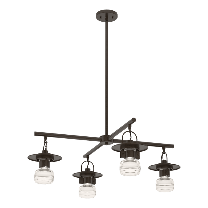 Hubbardton Forge Mason Outdoor 4-Light Pendant Outdoor Hanging Lights Hubbardton Forge Coastal Oil Rubbed Bronze Clear Glass (ZM) 