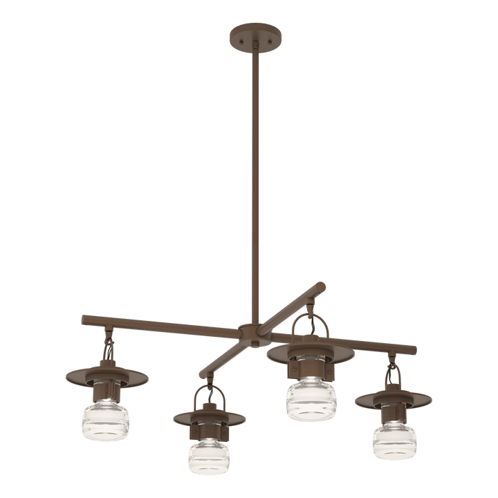 Hubbardton Forge Mason Outdoor 4-Light Pendant Outdoor Hanging Lights Hubbardton Forge Coastal Bronze Clear Glass (ZM) 