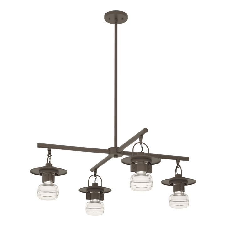 Hubbardton Forge Mason Outdoor 4-Light Pendant Outdoor Hanging Lights Hubbardton Forge Coastal Dark Smoke Clear Glass (ZM) 