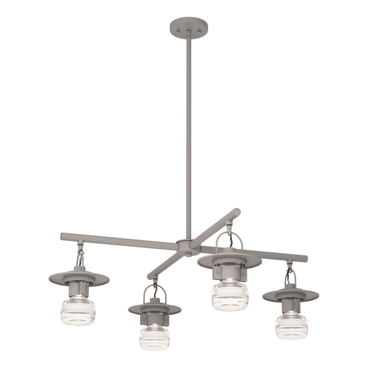 Hubbardton Forge Mason Outdoor 4-Light Pendant Outdoor Hanging Lights Hubbardton Forge Coastal Burnished Steel Clear Glass (ZM) 