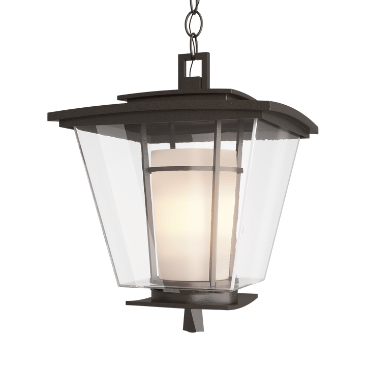 Hubbardton Forge Beacon Hall Outdoor Ceiling Fixture Outdoor Wall Lights Hubbardton Forge Coastal Oil Rubbed Bronze Clear Glass with Opal Diffuser (ZU) 