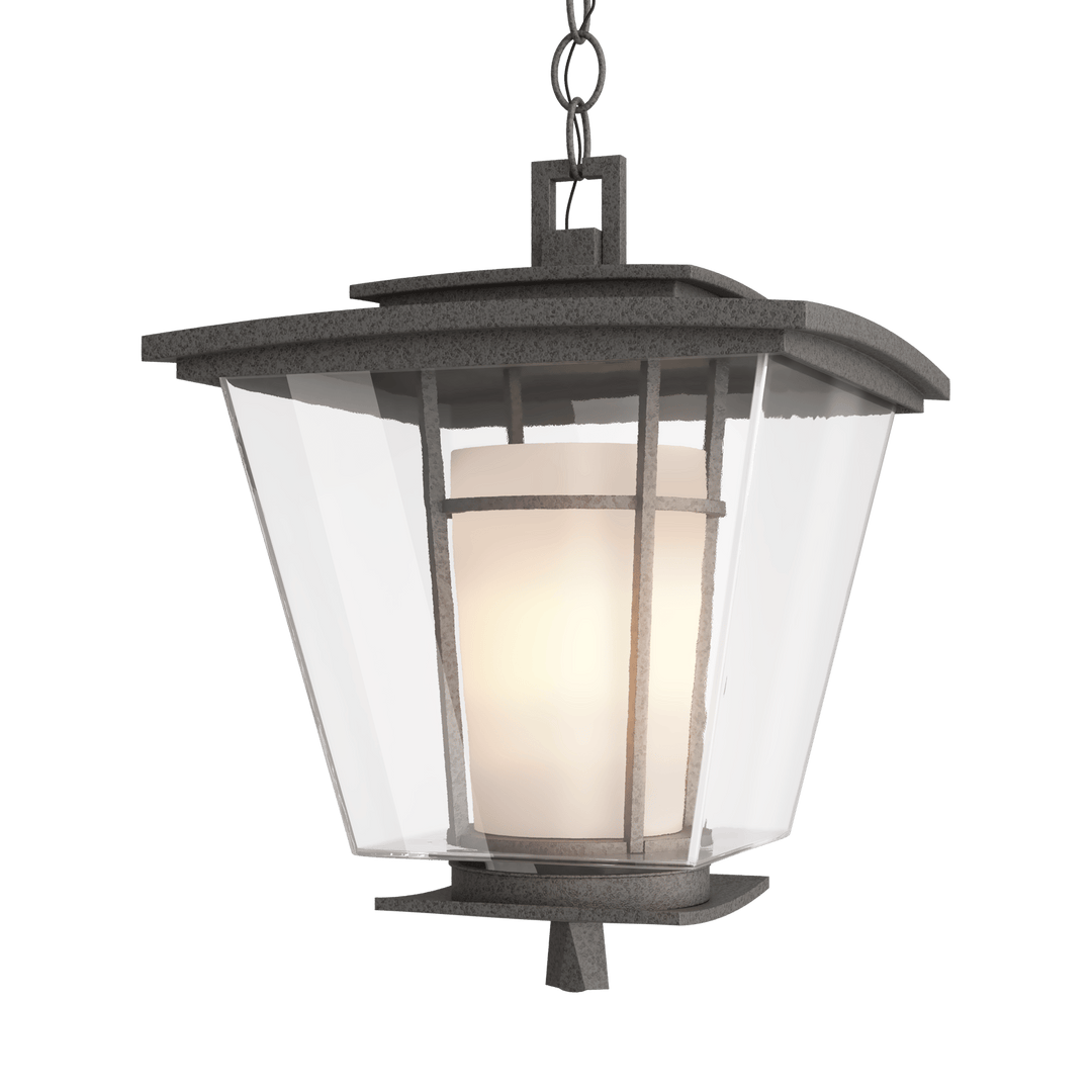 Hubbardton Forge Beacon Hall Outdoor Ceiling Fixture Outdoor Wall Lights Hubbardton Forge Coastal Natural Iron Clear Glass with Opal Diffuser (ZU) 