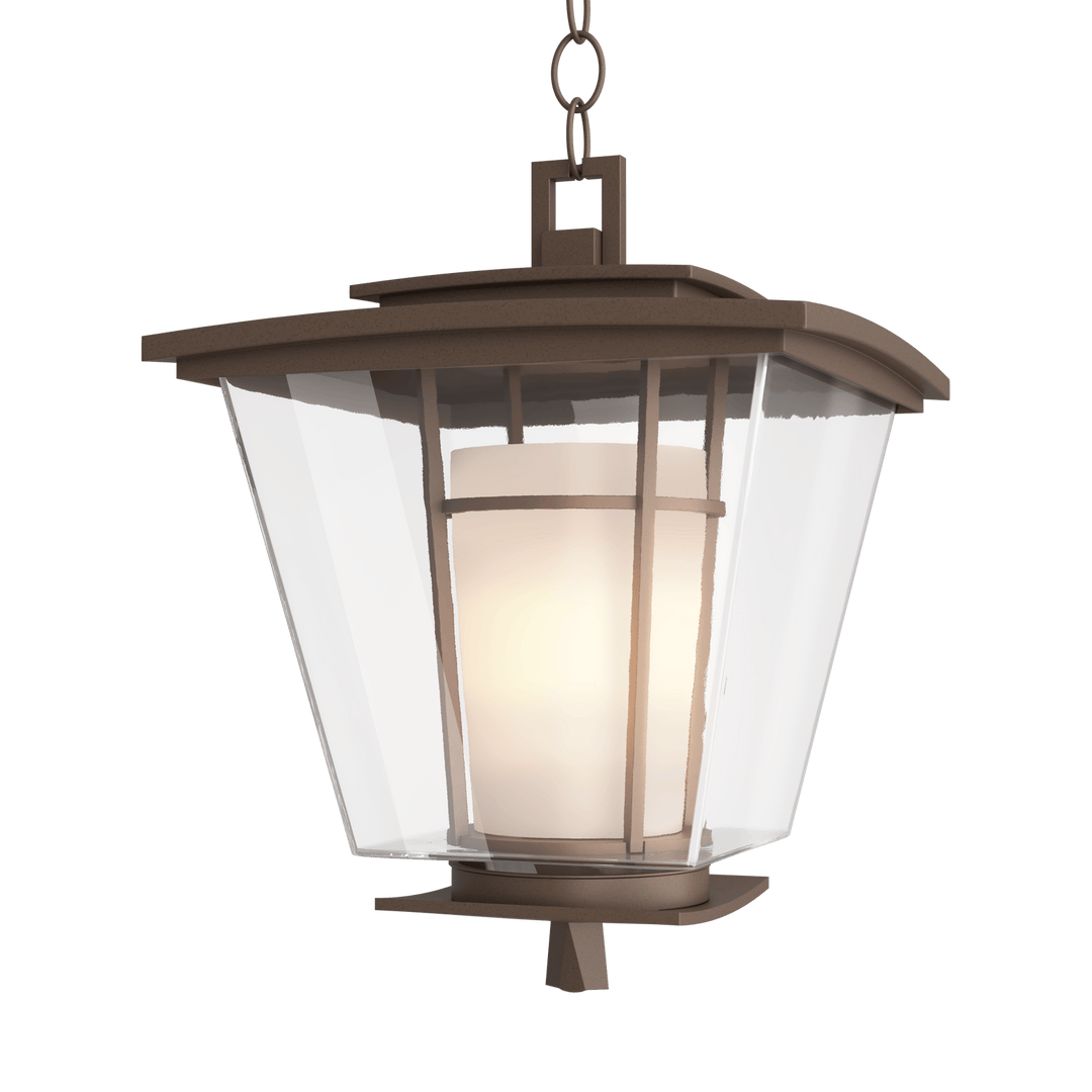 Hubbardton Forge Beacon Hall Outdoor Ceiling Fixture Outdoor Wall Lights Hubbardton Forge Coastal Bronze Clear Glass with Opal Diffuser (ZU) 