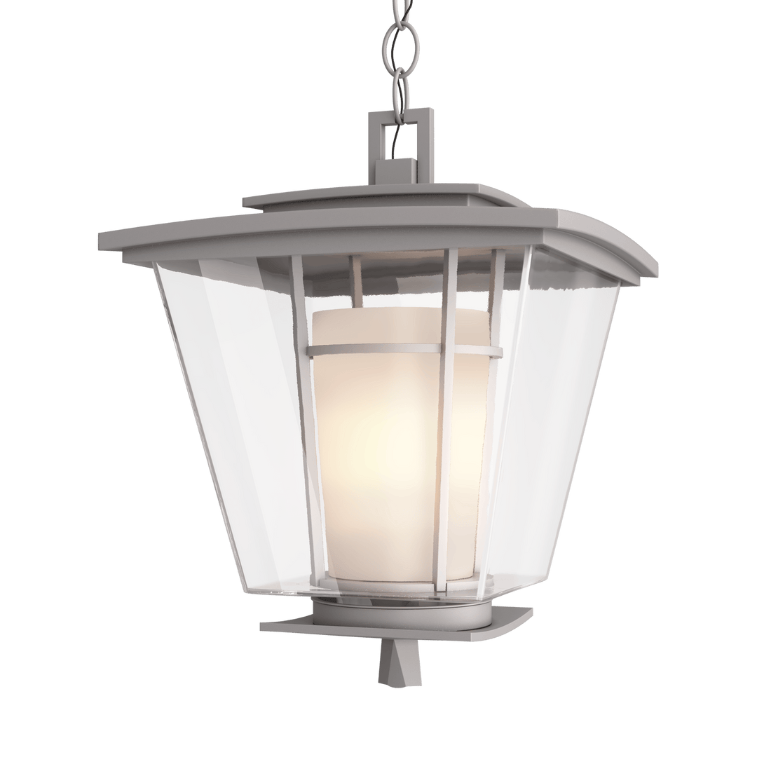 Hubbardton Forge Beacon Hall Outdoor Ceiling Fixture Outdoor Wall Lights Hubbardton Forge Coastal Burnished Steel Clear Glass with Opal Diffuser (ZU) 