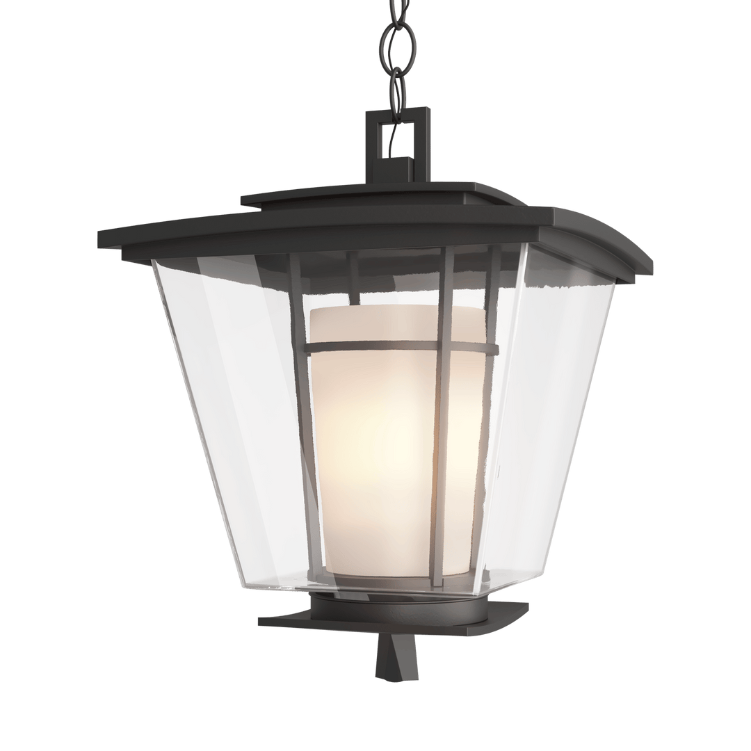 Hubbardton Forge Beacon Hall Outdoor Ceiling Fixture Outdoor Wall Lights Hubbardton Forge Coastal Black Clear Glass with Opal Diffuser (ZU) 