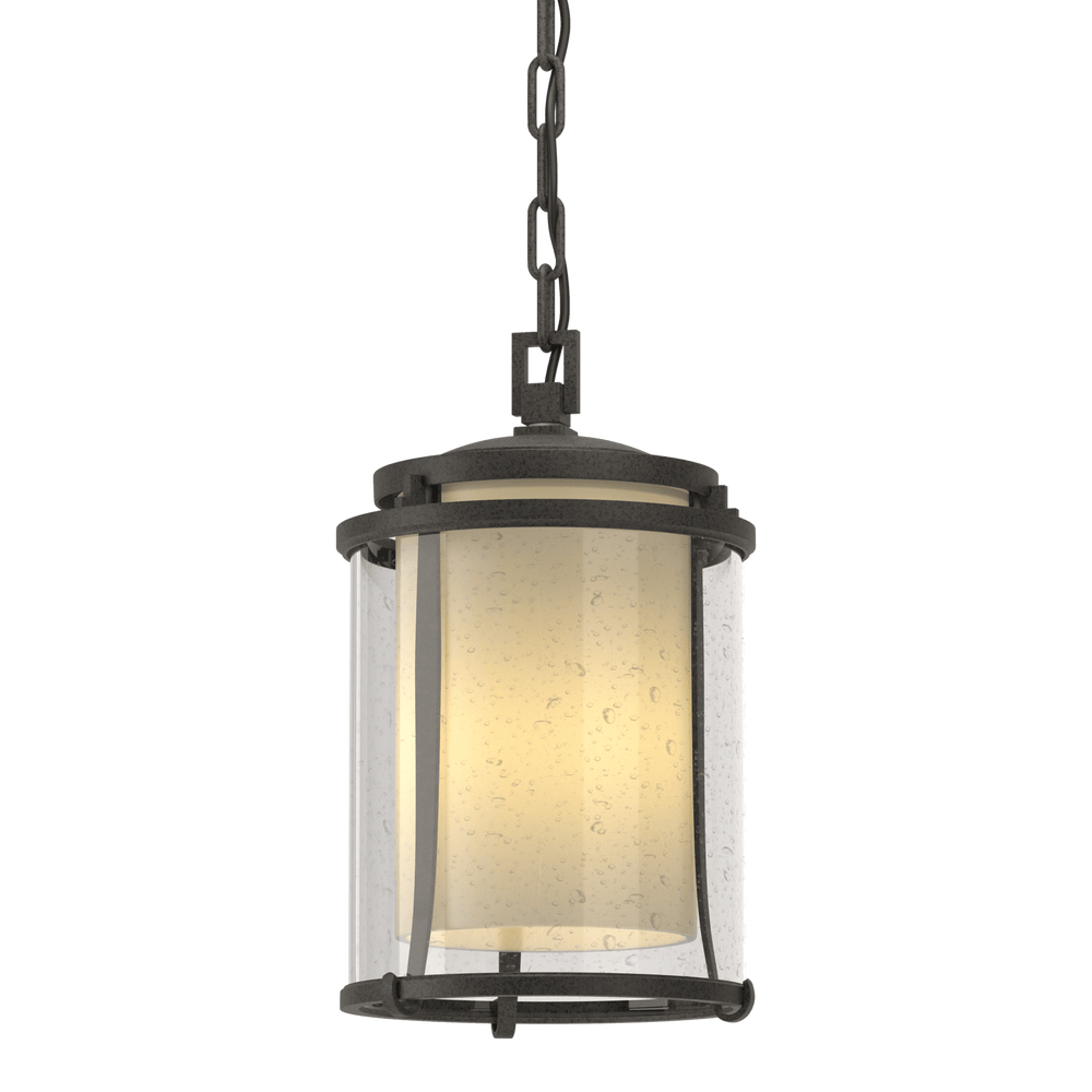 Hubbardton Forge Meridian Outdoor Ceiling Fixture Outdoor Wall Lights Hubbardton Forge Coastal Natural Iron Seeded Glass with Opal Diffuser (ZS) 