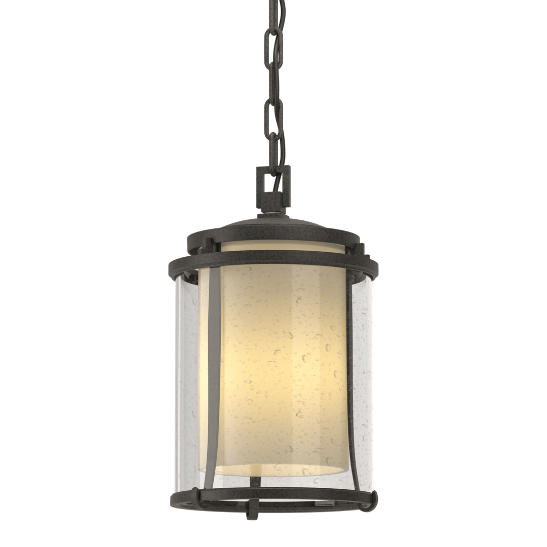 Hubbardton Forge Meridian Outdoor Ceiling Fixture Outdoor Wall Lights Hubbardton Forge Coastal Natural Iron Seeded Glass with Opal Diffuser (ZS) 