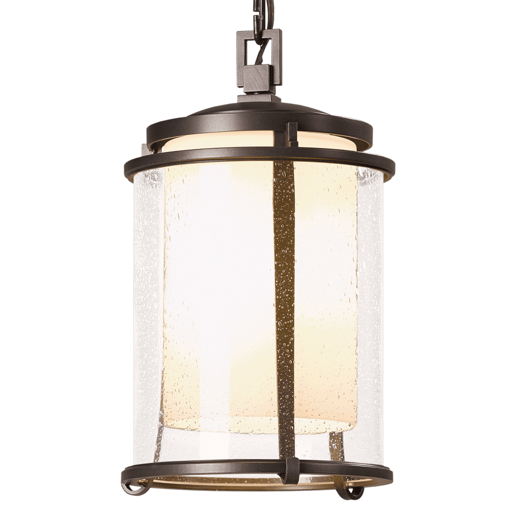 Hubbardton Forge Meridian Outdoor Ceiling Fixture Outdoor Wall Lights Hubbardton Forge Coastal Bronze Seeded Glass with Opal Diffuser (ZS) 