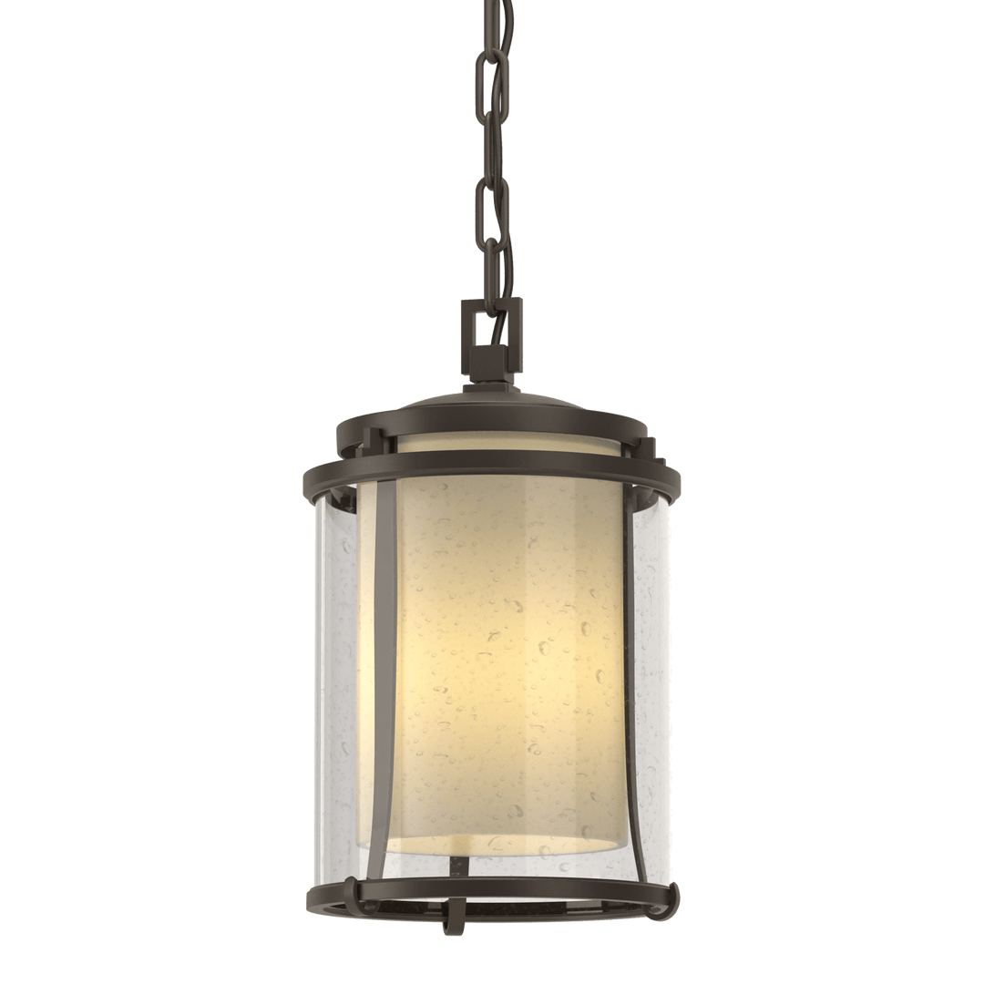 Hubbardton Forge Meridian Outdoor Ceiling Fixture Outdoor Wall Lights Hubbardton Forge Coastal Dark Smoke Seeded Glass with Opal Diffuser (ZS) 