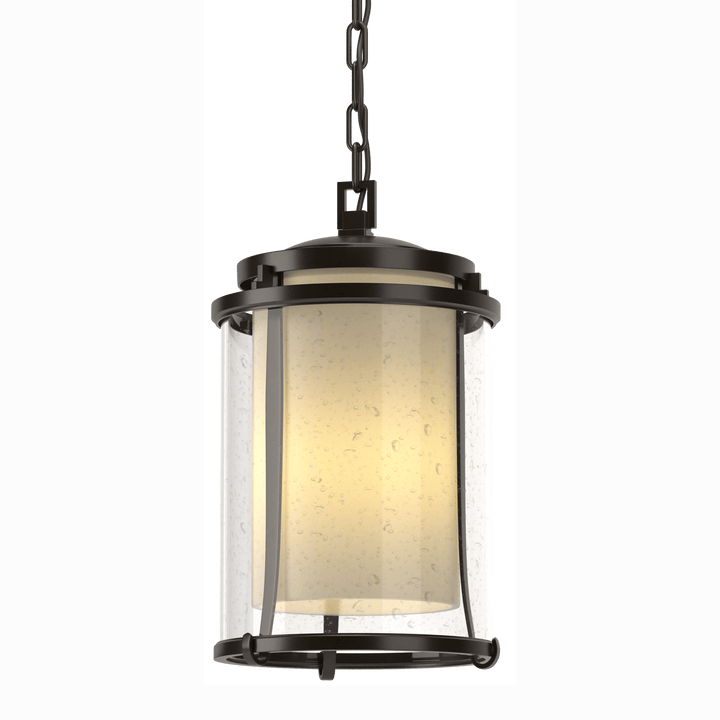 Hubbardton Forge Meridian Large Outdoor Ceiling Fixture Outdoor Wall Lights Hubbardton Forge Coastal Oil Rubbed Bronze Seeded Glass with Opal Diffuser (ZS) 