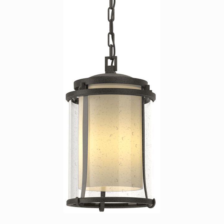 Hubbardton Forge Meridian Large Outdoor Ceiling Fixture Outdoor Wall Lights Hubbardton Forge Coastal Natural Iron Seeded Glass with Opal Diffuser (ZS) 