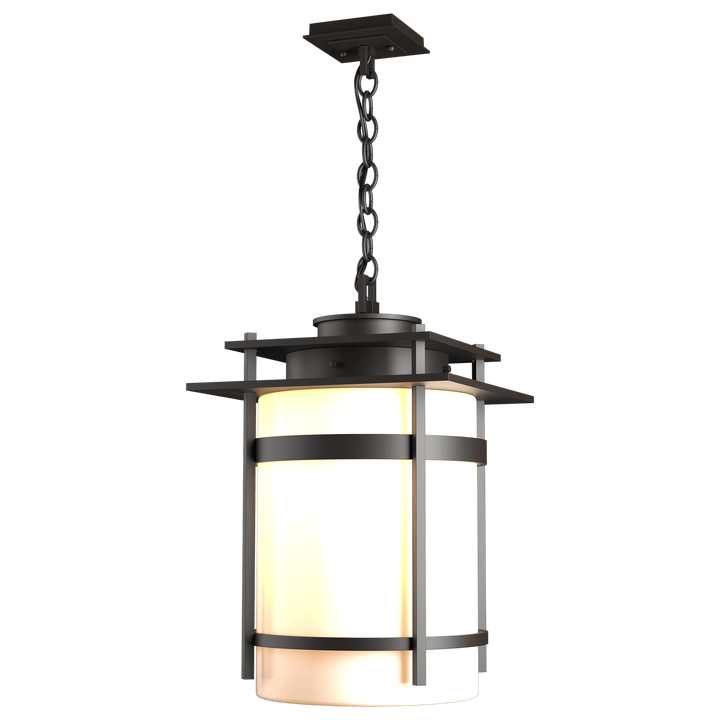 Hubbardton Forge Banded Large Outdoor Fixture Outdoor Wall Lights Hubbardton Forge Coastal Oil Rubbed Bronze Opal Glass (GG) 