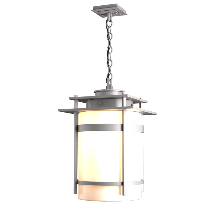 Hubbardton Forge Banded Large Outdoor Fixture Outdoor Wall Lights Hubbardton Forge Coastal Burnished Steel Opal Glass (GG) 