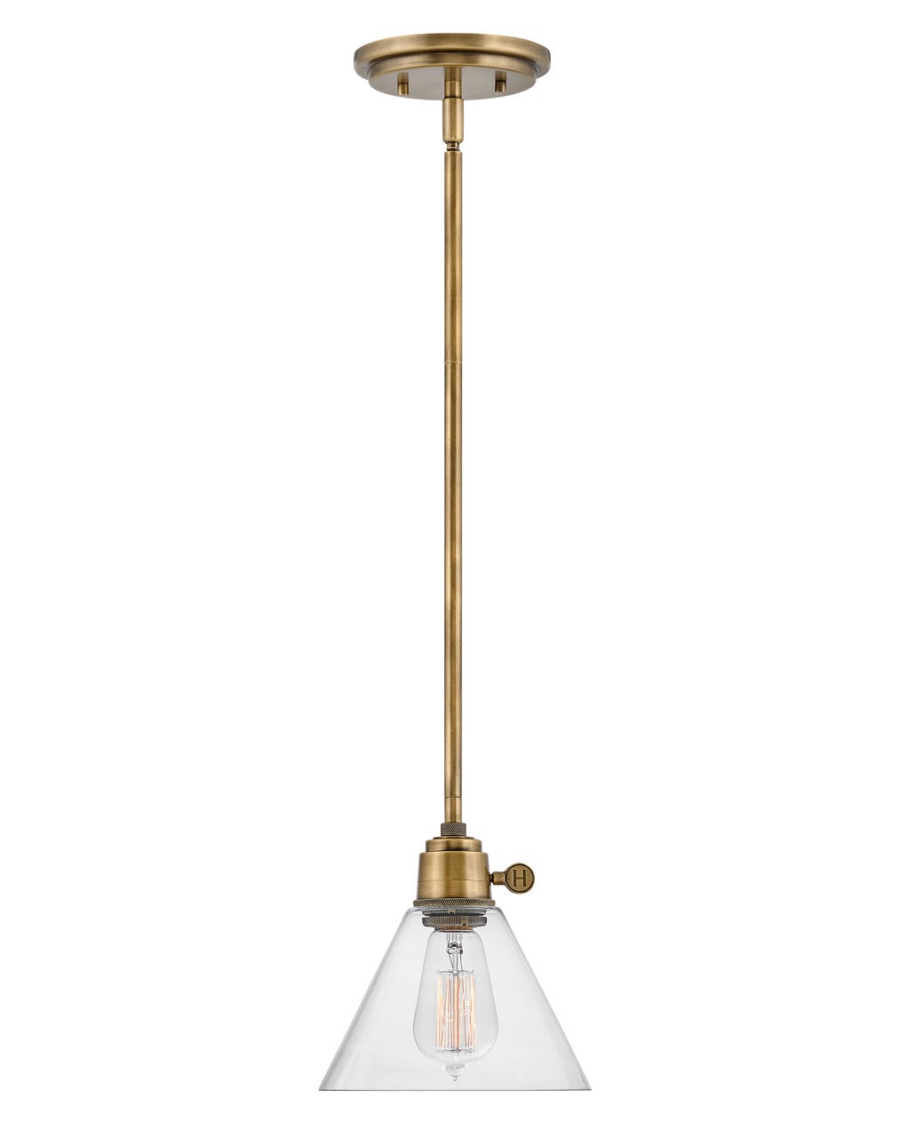 Hinkley Arti Pendant Pendant Hinkley Heritage Brass with Clear glass 7.5x7.5x8.25 