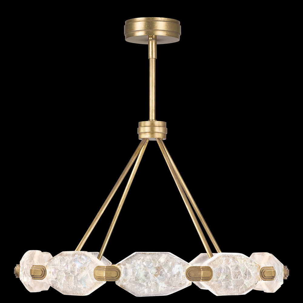 Fine Art Handcrafted Lighting Allison Paladino 32"W Round Pendant in Warm Gold Leaf (873040-2ST)