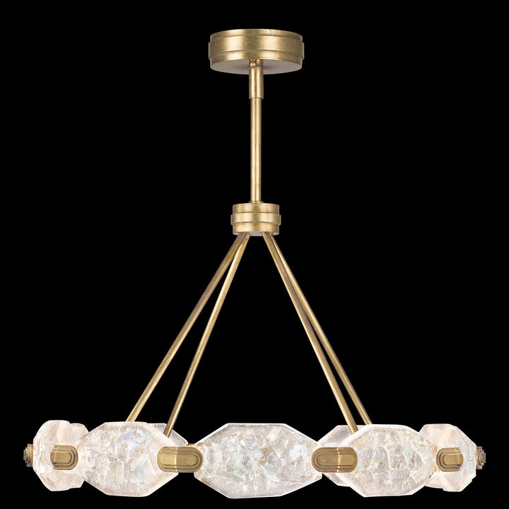 Fine Art Handcrafted Lighting Allison Paladino 32"W Round Pendant in Warm Gold Leaf (873040-2ST)
