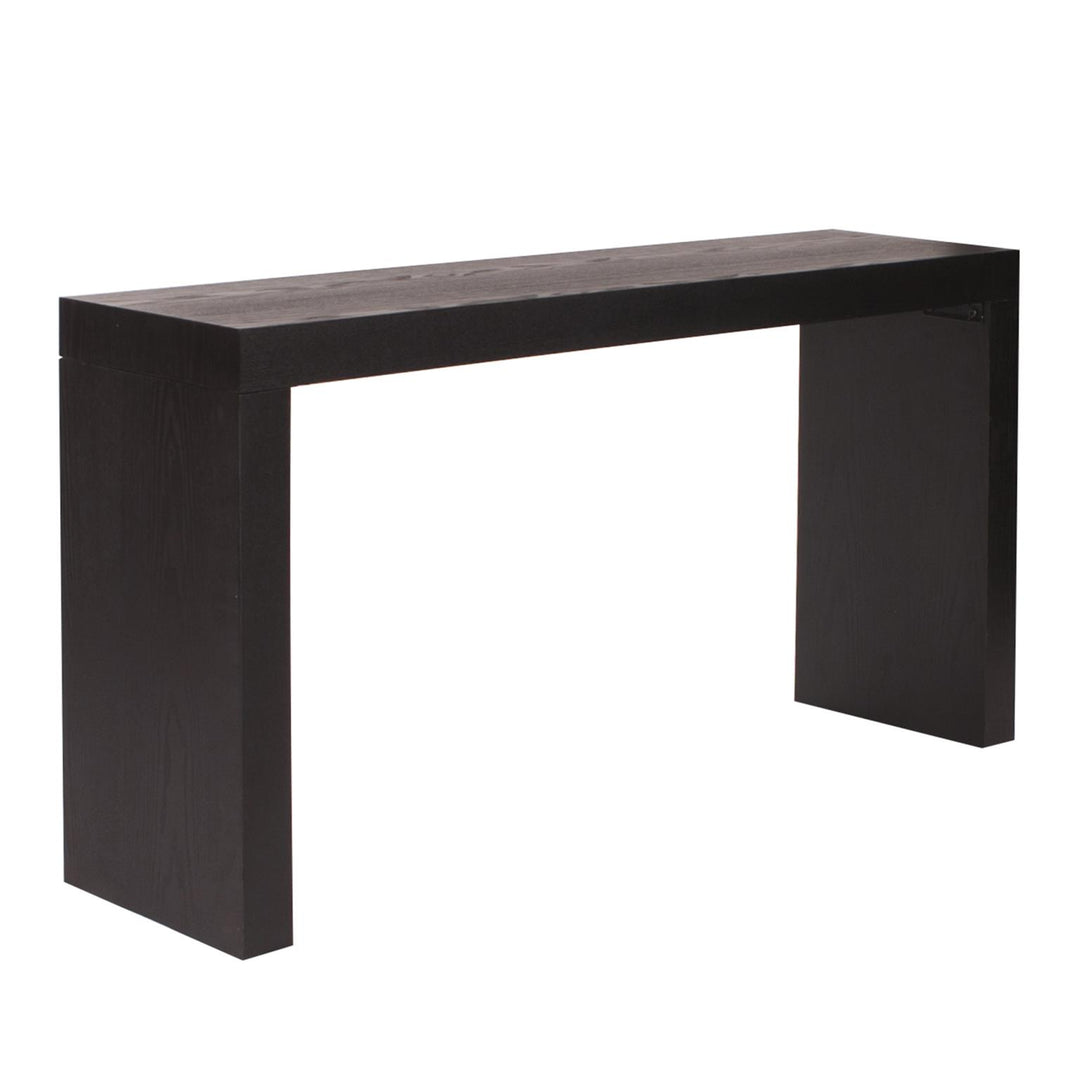 Howard Elliott Collection Black Wood Grain Veneer Console Table