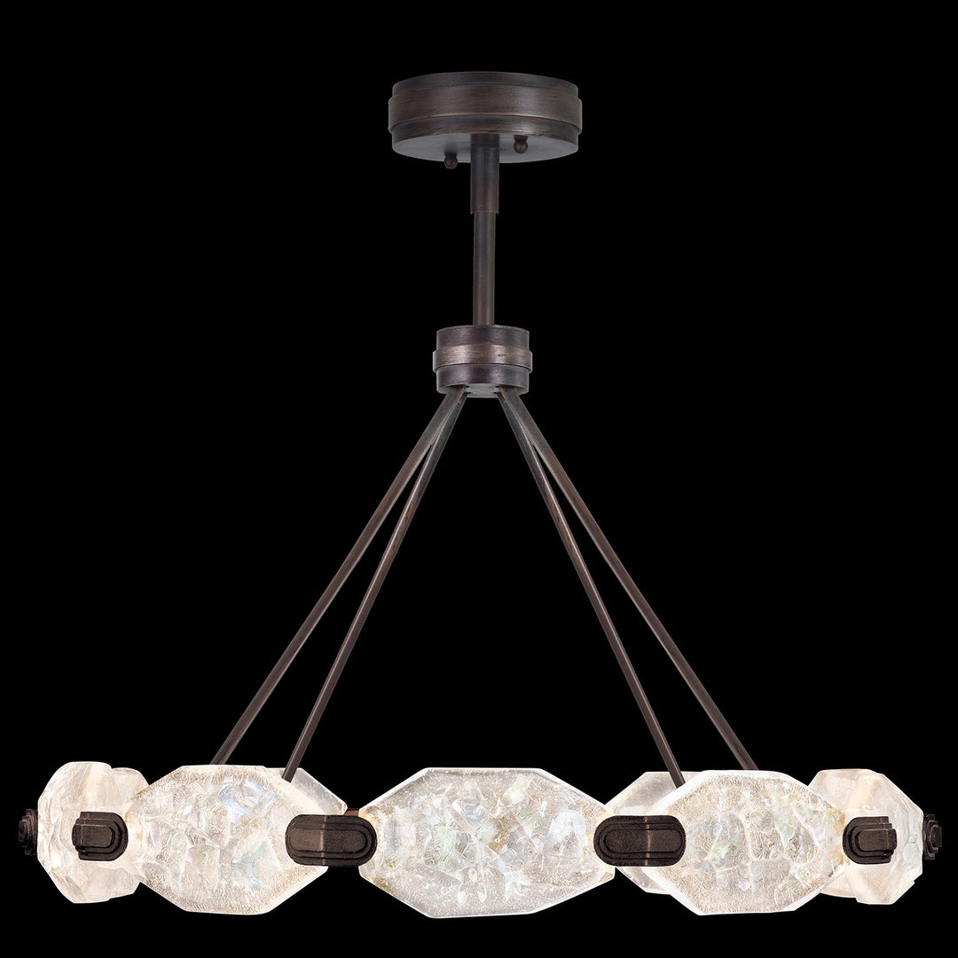 Fine Art Handcrafted Lighting Allison Paladino 32"W Round Pendant in Standard Bronze (873040-3ST)