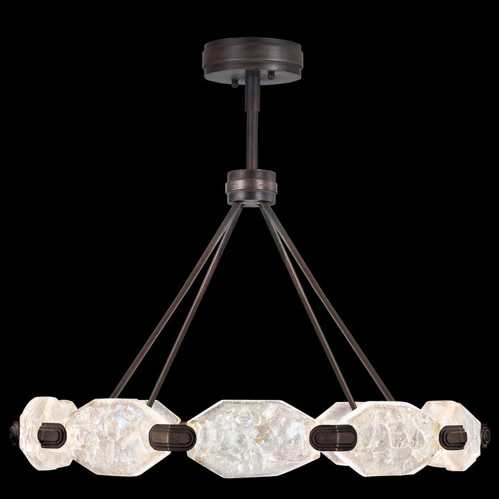 Fine Art Handcrafted Lighting Allison Paladino 32"W Round Pendant in Standard Bronze (873040-3ST)