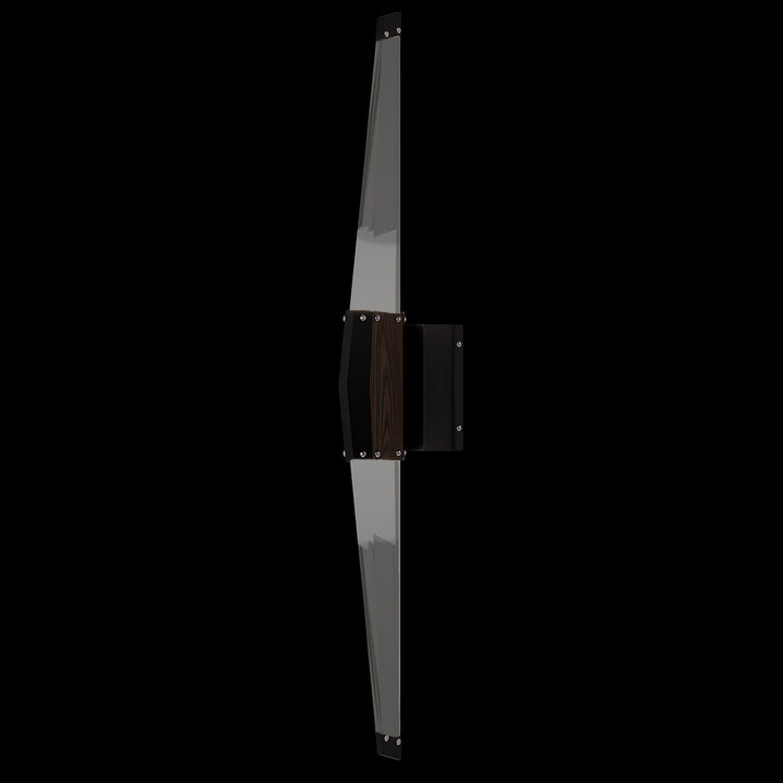 Fine Art Handcrafted Lighting Blade 35.625"H Sconce in Standard Black Iron/Dark Walnut (100049-1)