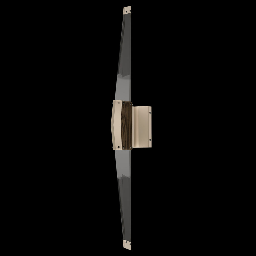 Fine Art Handcrafted Lighting Blade 35.625"H Sconce in Champagne/Dark Walnut (100049-6)