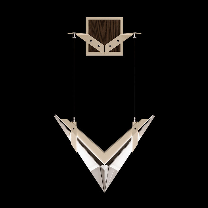 Fine Art Handcrafted Lighting Blade Adjustable Sconce in Champagne/Dark Walnut (100050-6)