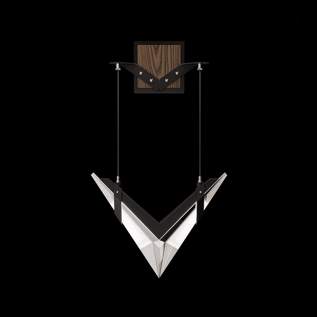 Fine Art Handcrafted Lighting Blade Adjustable Sconce in Standard Black Iron/Dark Walnut (100050-1)