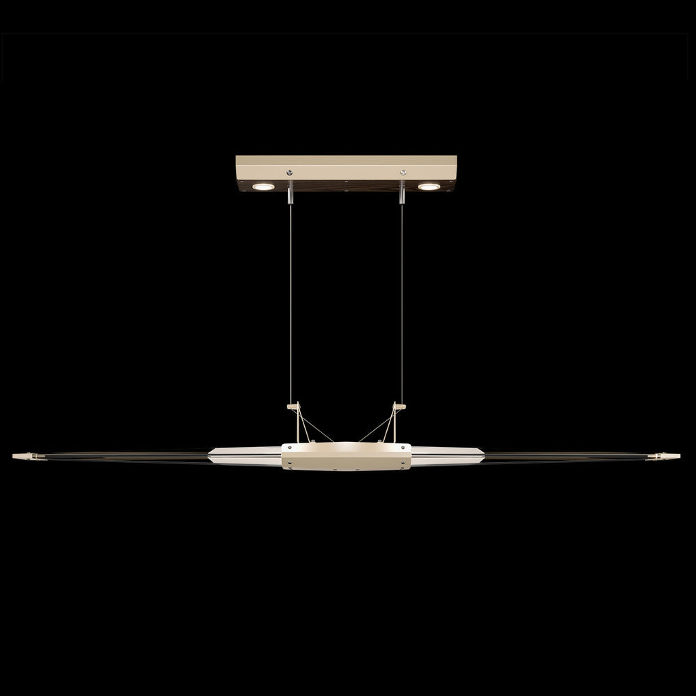 Fine Art Handcrafted Lighting Blade 52.125"W Linear Pendant in Champagne/Dark Walnut (100051-6)