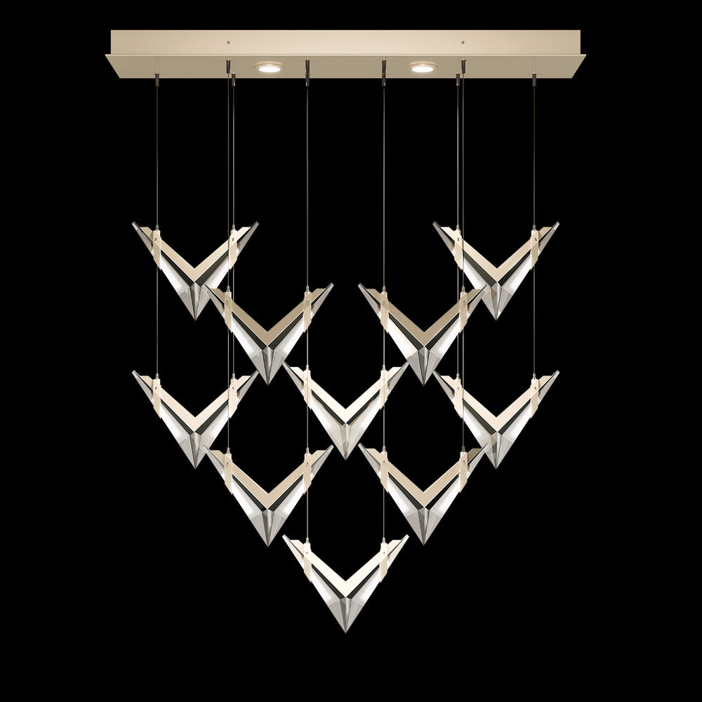 Fine Art Handcrafted Lighting Blade 48"W Rectangular Pendant in Champagne (100052-6)