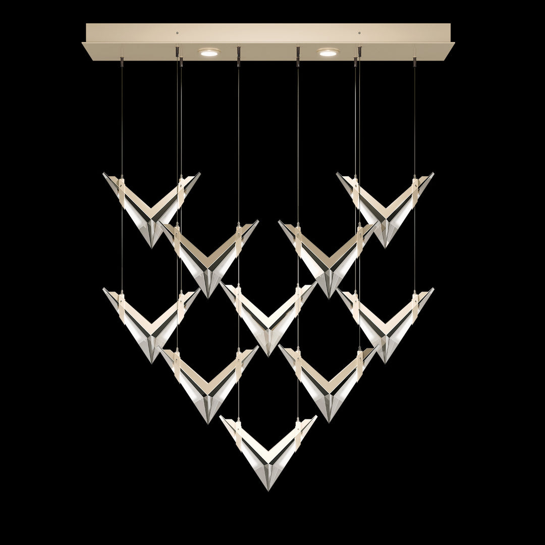 Fine Art Handcrafted Lighting Blade 48"W Rectangular Pendant in Champagne (100052-6)