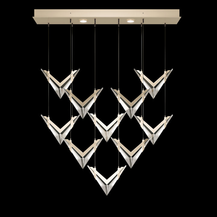 Fine Art Handcrafted Lighting Blade 48"W Rectangular Pendant in Champagne (100052-6)