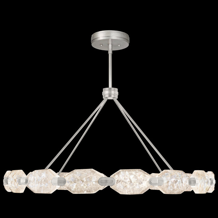 Fine Art Handcrafted Lighting Allison Paladino 48.5"W Round Pendant in Warm Silver Leaf (873140-1ST)