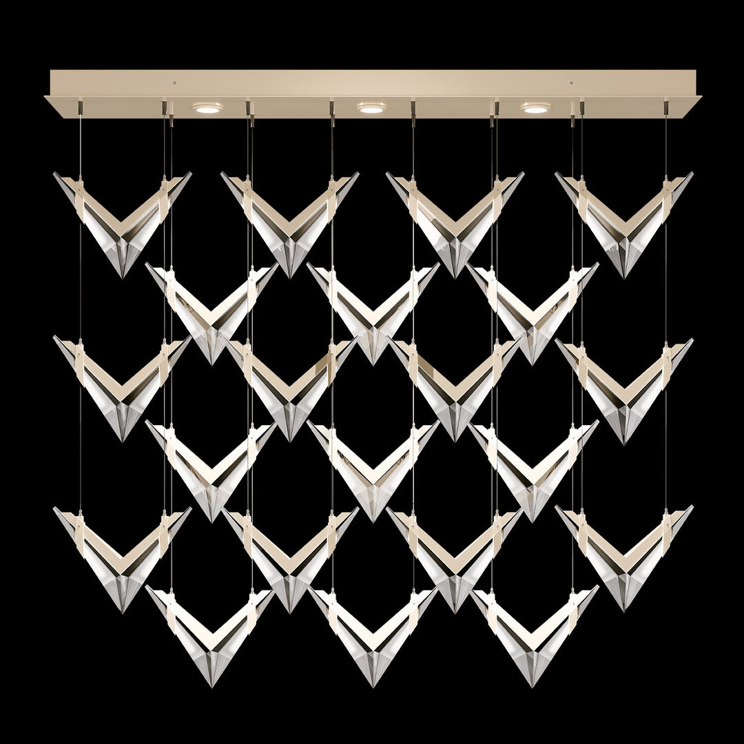 Fine Art Handcrafted Lighting Blade 62"W Rectangular Pendant in Champagne (100054-6)
