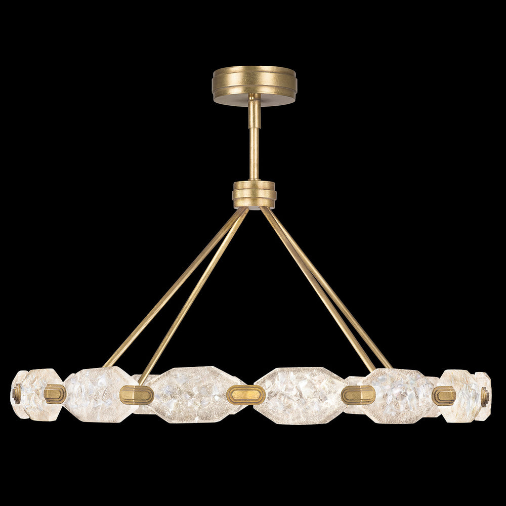 Fine Art Handcrafted Lighting Allison Paladino 48.5"W Round Pendant in Warm Gold Leaf (873140-2ST)